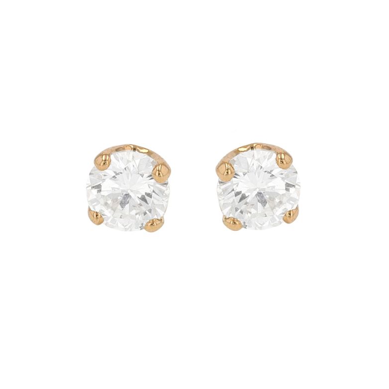 Boucles d'oreilles diamants 0.34 carat or jaune 0.83g Comme neuf -  reconditionné disponible sur Gemme Les Bijoux